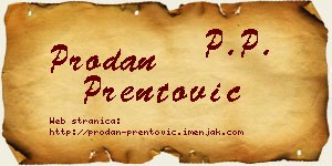 Prodan Prentović vizit kartica